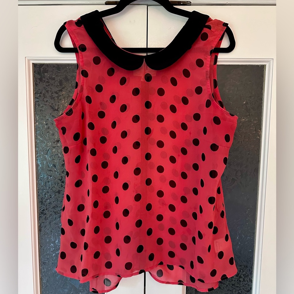 Polka Dot Sleeveless Blouse